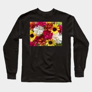 Warm Floral Arrangement - Assorted Flowers Long Sleeve T-Shirt